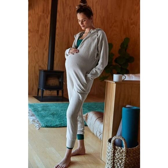 FP Movement x Hatch NWT Heather Grey Warm Up Maternity Hoodie Jumpsuit XS - Picture 1 of 11